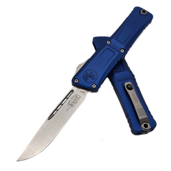 Microtech Combat Troodon S/E Gen III OTF Knife Navy Blue Aluminum, Stonewashed M390MK by Tony Marfione (1144-10NA)