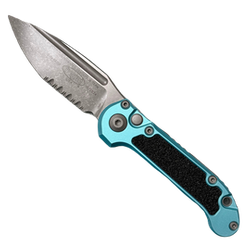 Microtech LUDT S/E Gen III Automatic Knife Turquoise Aluminum/3M, Apocalyptic P/S M390MK by Tony Marfione (1135-11APTQ)