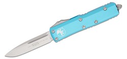 Microtech UTX-85 S/E Turquoise Aluminum, Stonewashed M390 OTF Knife (231-10TQ)