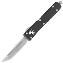 Microtech Ultratech T/E OTF Knife Black Aluminum, Stonewashed M390 by Tony Marfione (123-10)