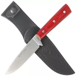 Muela Nicker-11R.E Red Pakka Wood, Satin X50CrMoV15 knife