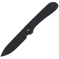 Nóż Knife CIVIVI Button Lock Elementum Black G10, Black Stonewashed (C2103A)