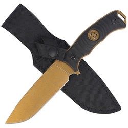 Puma Solingen Hunting Knife Wood, Gold Titanium Coating (326213)