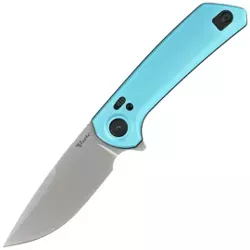 Reate PL-XF-A-8 Knife Blue Aluminum, Stonewashed Nitro-V