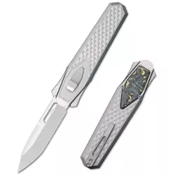 Remette Swordfish Titanium / Yellow Green Carbon Fiber, Pearlescent M390 (ZL101B2)