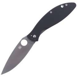 Spyderco Astute G-10 Black Plain knife (C252GP)