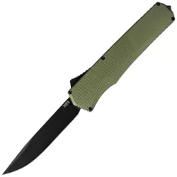 Tekto A5 Spry D/P OD Green Aluminum OTF Knife, Black CPM S35VN