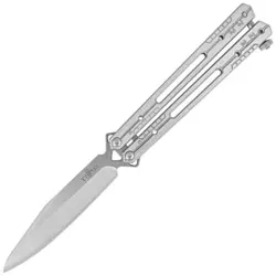 Third Decor Habitat Balisong Satin Stainless Steel, Satin 420 Butterfly Knife (K2920B)