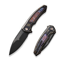 WE Knife Hyperactive Black/Flamed Titanium, Black Stonewashed Bevels/Black Brushed Vanax (WE23030-4)