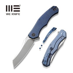 WE Knife RekkeR Blue Titanium, Polished Bead Blasted CPM 20CV by Kyle Lamb (WE22010G-4)