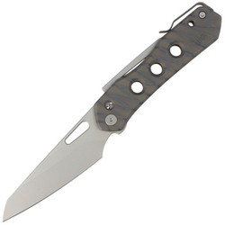 WE Knife Vision R Tiger Stripe Titanium, Silver Bead Blasted CPM 20CV by Snecx Tan knife (WE21031-6)