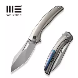 We Knife Ignio Polished Bead Blasted Titanium, Silver Bead Blasted CPM 20CV by Toni Tietzel (WE22042B-4)