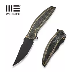 We Knife Quinseris Bronze Titanium/Shredded Carbon Fiber, Black Stonewashed M390 (WE23093-2)