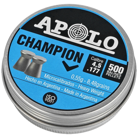 Apolo Champion AirGun Pellets .177/4.52 mm, 500 pcs, 0.55g/8.48gr (19001-2)