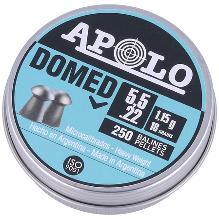 Apolo Domed AirGun Pellets .22/5.5mm, 250 pcs 1.15g/18.0gr (19911)