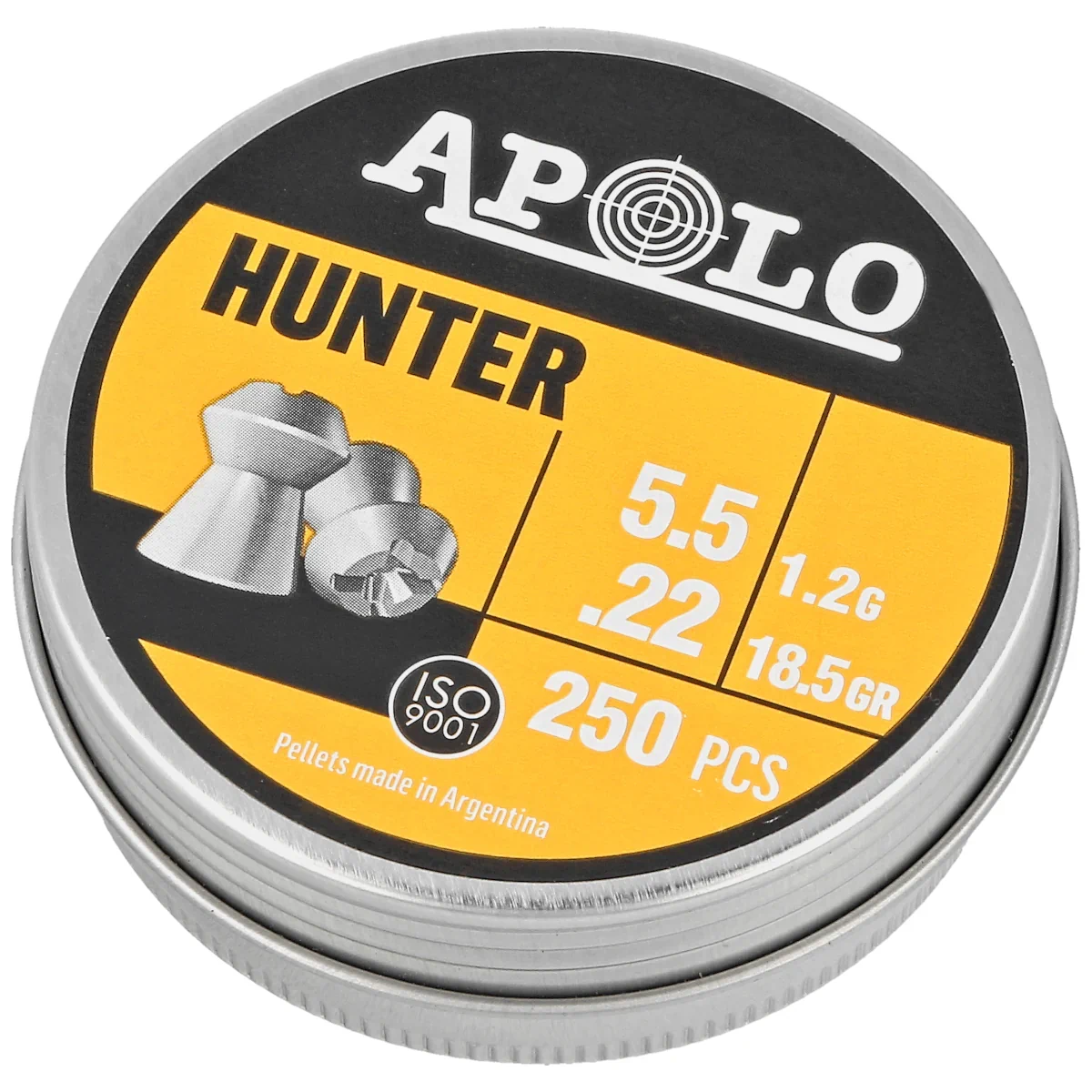 Apolo Hunter AirGun Pellets .22/5.5 mm, 250 pcs 1.20g/18.5gr (19971)