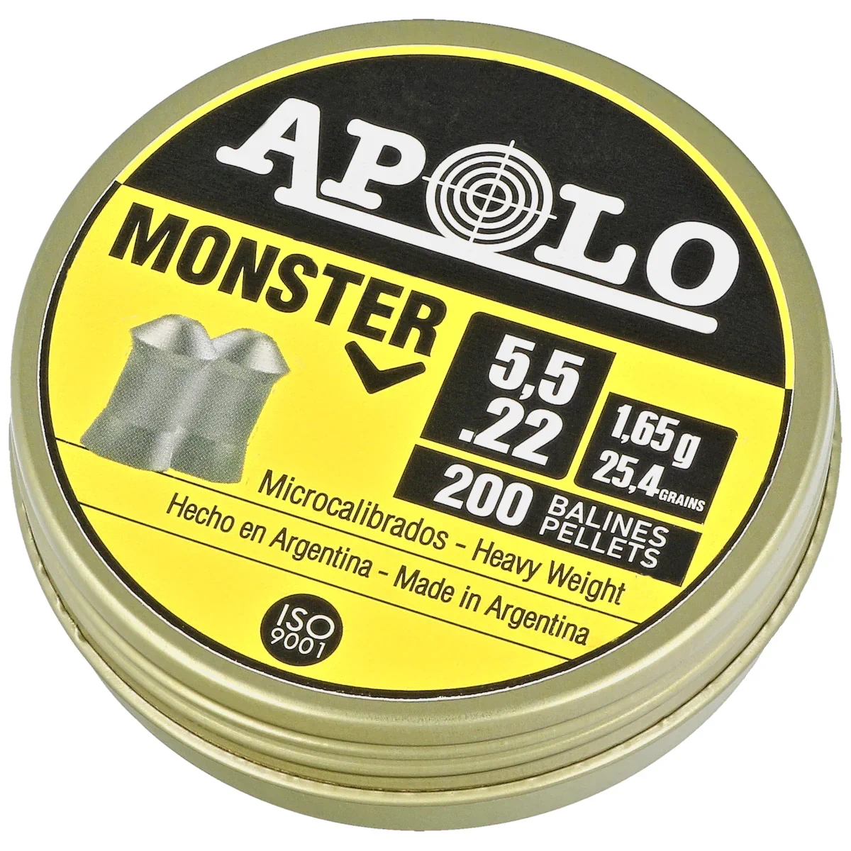 Apolo Monster AirGun Pellets .22/5.52 mm, 200 pcs 1.65g/25.4gr (19931-2)