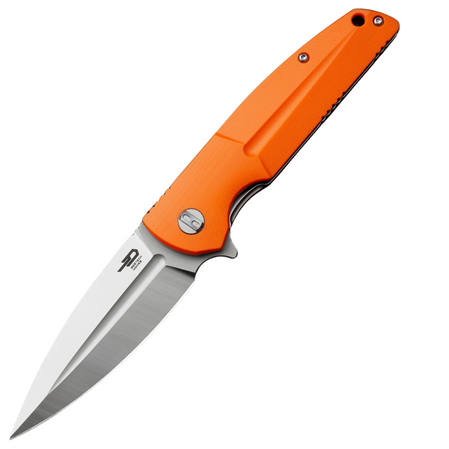 Bestech Fin Orange G10, Satin 14C28N Knife (BG34B-1)