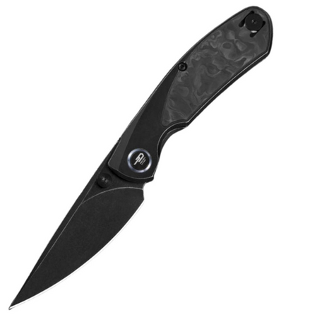 Bestech Knife Lito Black Titanium / Carbon Fiber, Black Stonewashed M390 by Ostap Hel (BT2307D)