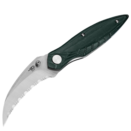 Bestech Mantidae Green Micarta, Satin/Stonewashed F/S 14C28N by Lucas (BG60G)