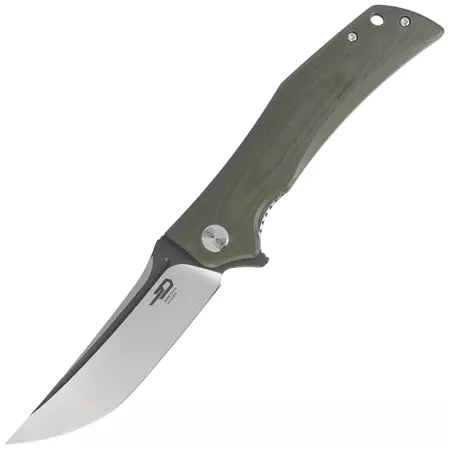 Bestech Scimitar Army Green G10, Gray/Satin D2 Knife (BG05B-2)