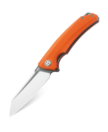 Bestech Texel Knife Orange G10, Grey Titanized/Satin D2 by A Purvis Blades (BG21D-2)