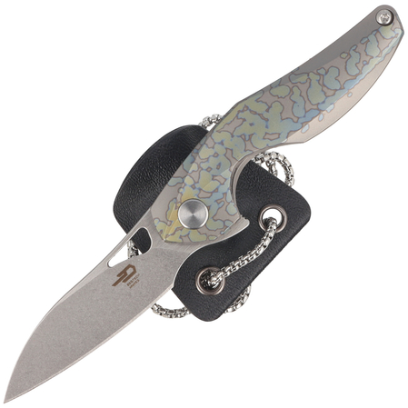 Bestech The Reticulan Grey/Colorful Titanium, Stonewashed/Satin CPM S35VN by Elijah Isham Knife (BT1810E)