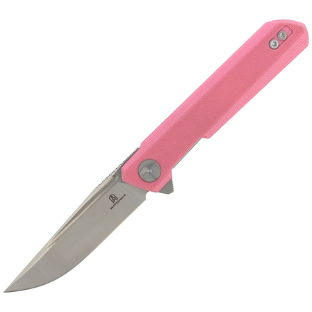 Bestechman Knife Mini Dundee Pink G10, Stonewashed / Satin D2 by Ostap Hel (BMK03B)