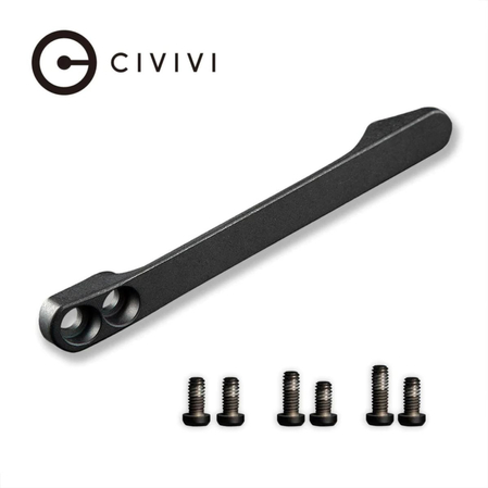 Civivi Black Titanium Pocket Clip, Titanium Screws for WE, Civivi, Sencut (T001D)