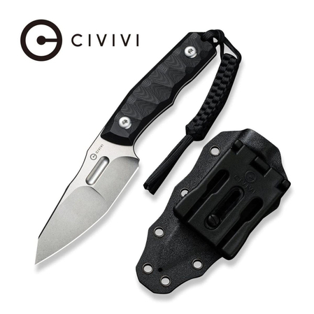 Civivi Knife Propugnator Black G10, Stonewashed D2 by PG Knives (C23002-1)