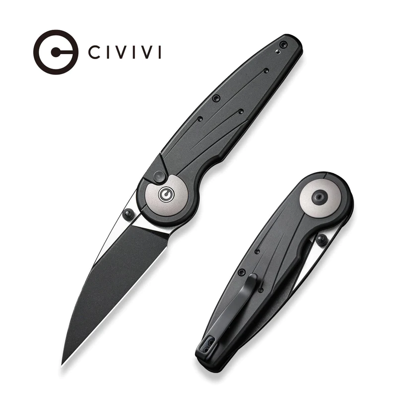 Civivi Knife Starflare Black Aluminum, Black Stonewashed/Satin Nitro-V (C23052-1)