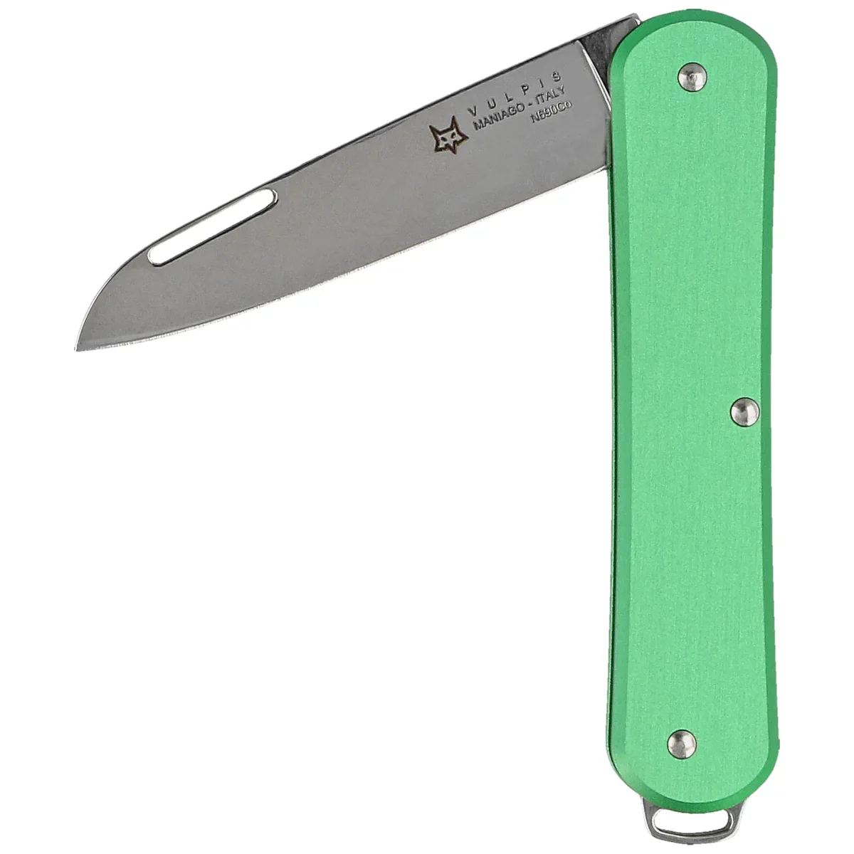 Fox Vulpis OD Green Aluminium, Polished N690Co Pocket Knife (FX-VP130 OD)