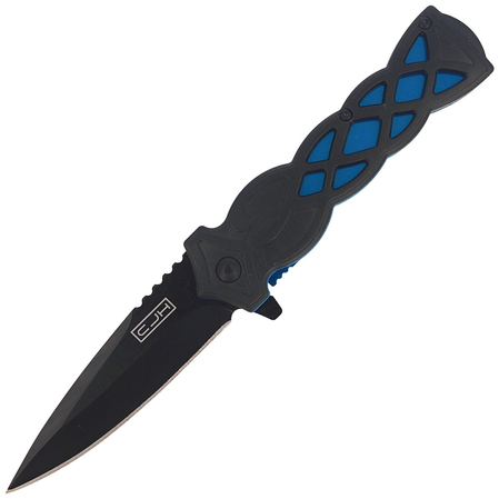 Herbertz Solingen CJH Folding Knife Black / Blue ABS, Black Blade (44008)