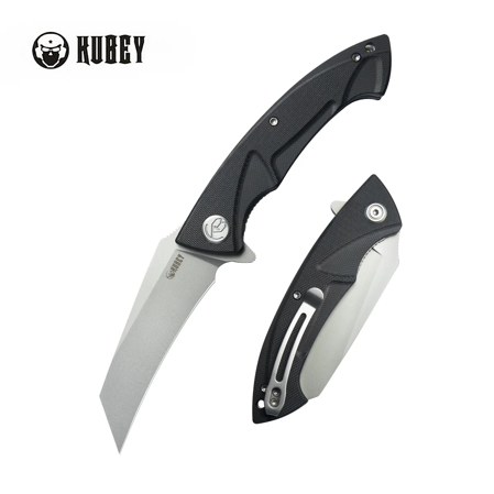 Kubey Anteater Knife Black G10, Sandblasted 14C28N (KU212I)