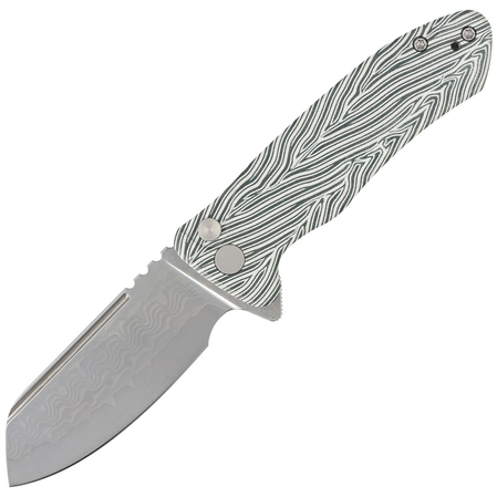 Kubey Knife Creon White/Green G10, Damascus (KU336A)