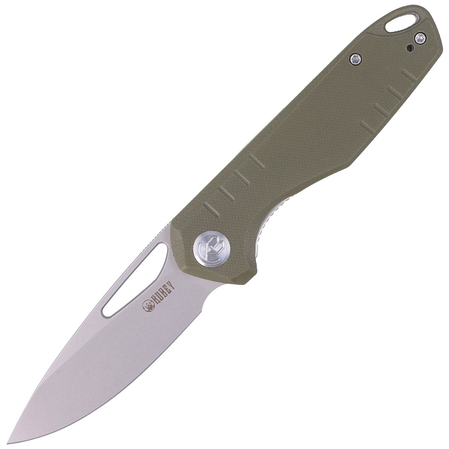 Kubey Knife Doris, Green G10, Satin Finish D2 (KU324D)