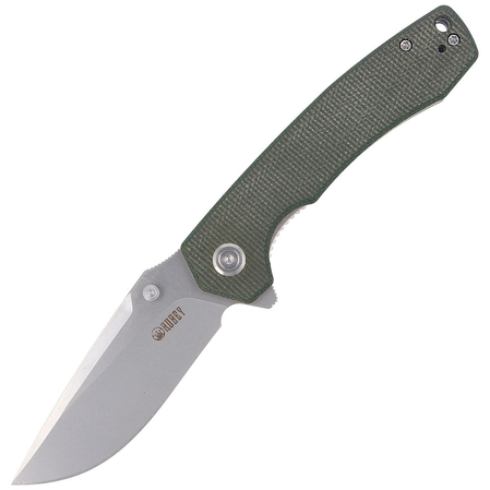 Kubey Knife Green Micarta, Bead Blasted D2 (KU901C)