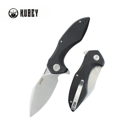 Kubey Nobel Knife Black G10, Beadblasted 14C26N (KU236K)