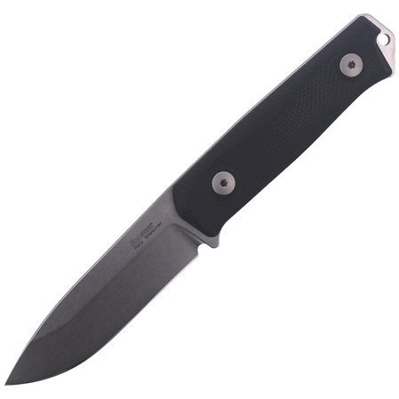 LionSteel Bushcraft Knife Black G10, Stone Washed Sleipner by Molletta (B41 GBK)