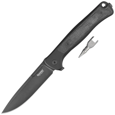 LionSteel Skinny Black Aluminium/Black Micarta, Old Black MagnaCut by Molletta knife (SK01A BB)