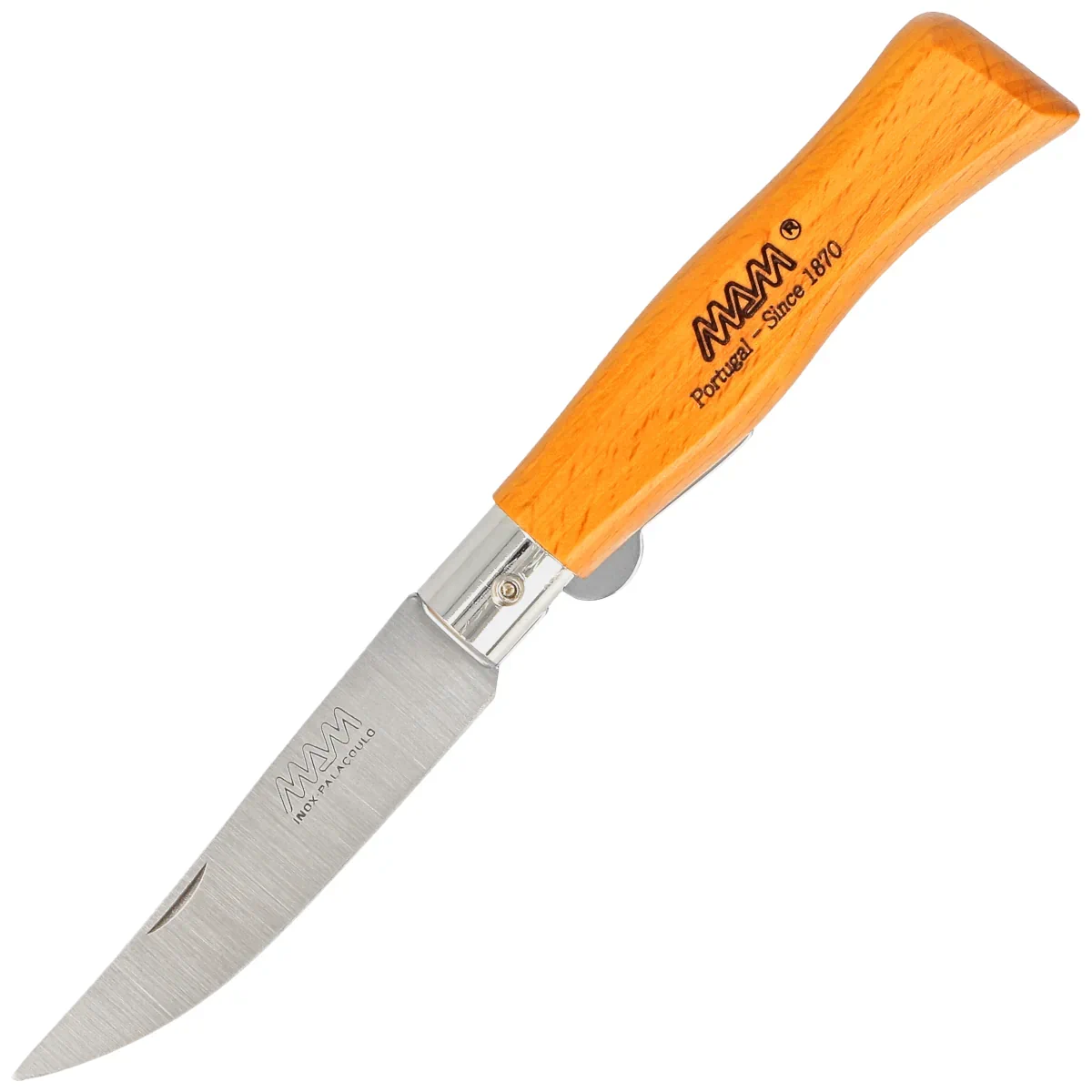 MAM Douro S z blokadą, Orange Beech Wood, Steel HD knife (2006-OR)