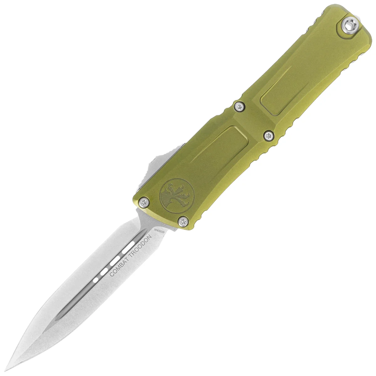 Microtech Combat Troodon D/E Gen III OTF Knife OD Green Aluminum, Stonewashed M390MK by Tony Marfione (1142-10OD)