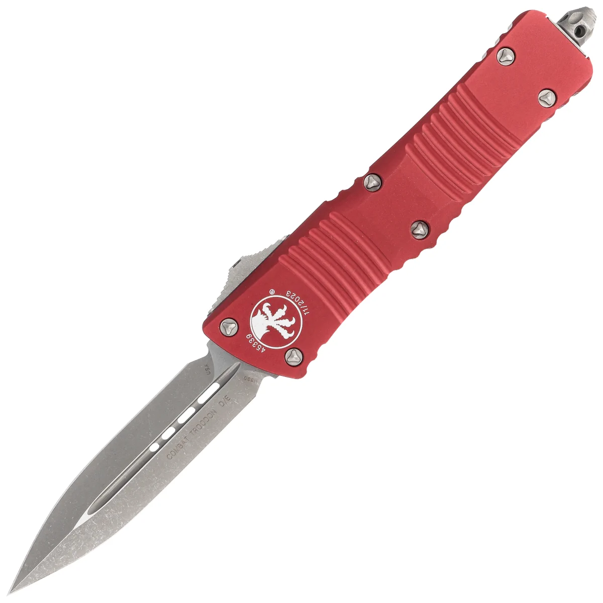 Microtech Combat Troodon D/E Merlot Aluminium, Apocalyptic M390 by Tony Marfione OTF automatic knife (142-10APMR)