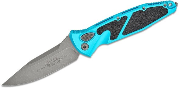 Microtech Socom Elite Auto S/E Turquoise Aluminum/3M, Apocalyptic M390 by Tony Marfione Switchblade (160A-10APTQ)