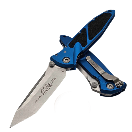 Microtech Socom Elite T/E Knife Blue Aluminum, Stonewashed M390 by Tony Marfione (161-10BL)