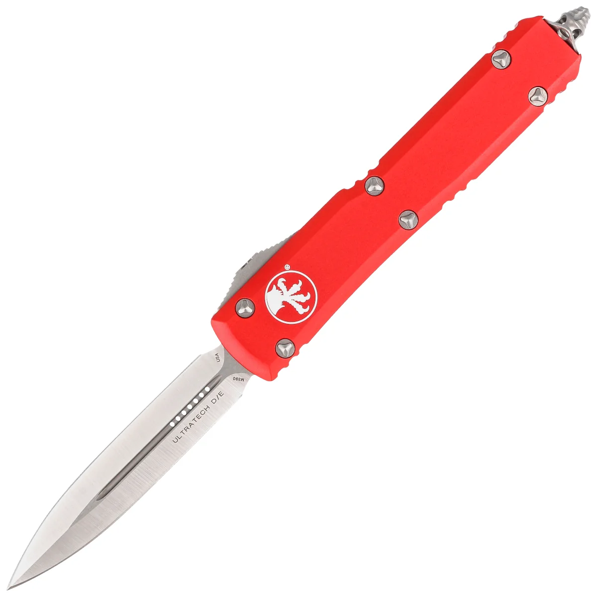 Microtech Ultratech D/E OTF Knife Red Aluminium, Satin M390MK by Tony Marfione (122-4RD)