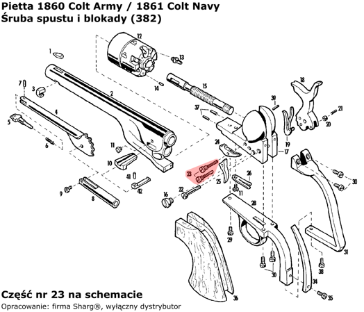 Pietta 1851 Navy, 1860 Army, 1861 Navy Trigger & Bolt Screw (382)