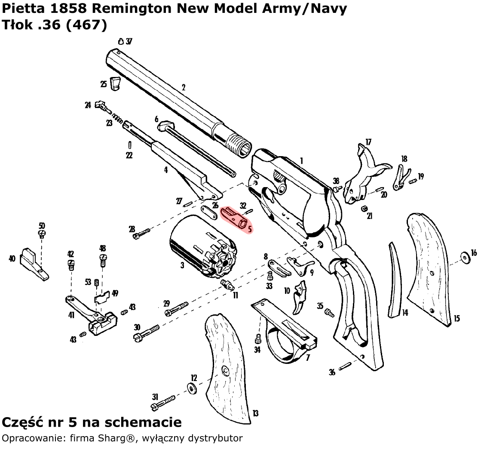 Pietta 1858 Remington New Model Army Plunger .36 (467)