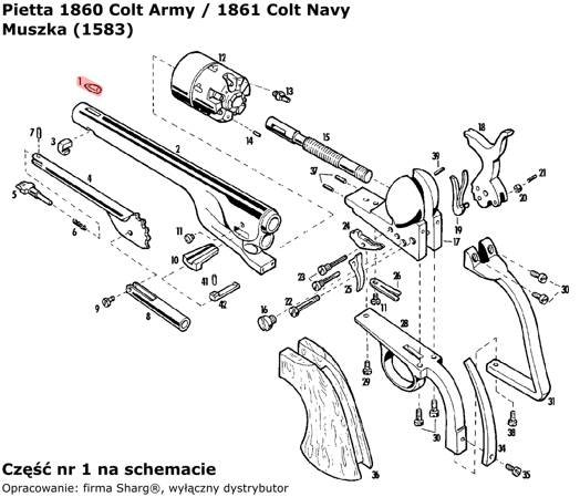 Pietta 1860 Colt Army, 1861 Colt Navy Sight (1583)