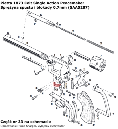 Pietta 1873 SA Peacemaker Trigger & Bolt Spring 0.7mm (SAA5287)